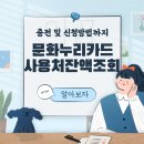 문화누리카드 사용처 잔액조회 충전 및 신청 간단히 요약