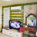 노을그려진바다풍경 이미지