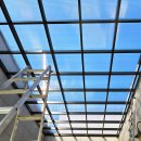 크레인PC | 상가 건물 옥상파고라 투명PC 캐노피 제작