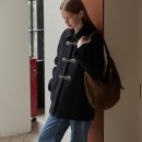 더블유맨션 | 비뮤즈맨션 하프코트 clasp half coat 네이비 내돈내산 실착 후기