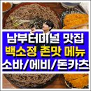 버스터미널앞사거리~터미널남측사거리 | 서울 남부터미널 맛집 백소정 자루소바 돈카츠 에비가츠동 맛은?