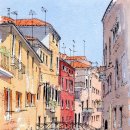 펜드로잉과 수채화 이미지