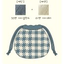 손뜨개 입문 | 뜨개질 무늬입문 추천 빈티지울 깅엄체크 스트링파우치 FO 완성후기