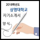 ◉ 2018학년도 상명대학교 자기소개서 양식 이미지