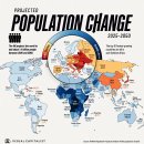 2050년까지 전세계 인구변화 전망치 이미지