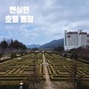 프렌치가든 | 평창 디럭스 패밀리 트윈 마운틴뷰 1박 후기! (로비, 프렌치 가든, 실내 배드민턴 액티비티 완벽 정리)