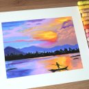 오일파스텔과 색연필 풍경그리기 이미지