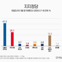 정당 지지율 與 41.5%·국힘 25.1%…후보 선호도 민주↑[쿠키뉴스 여론조사]