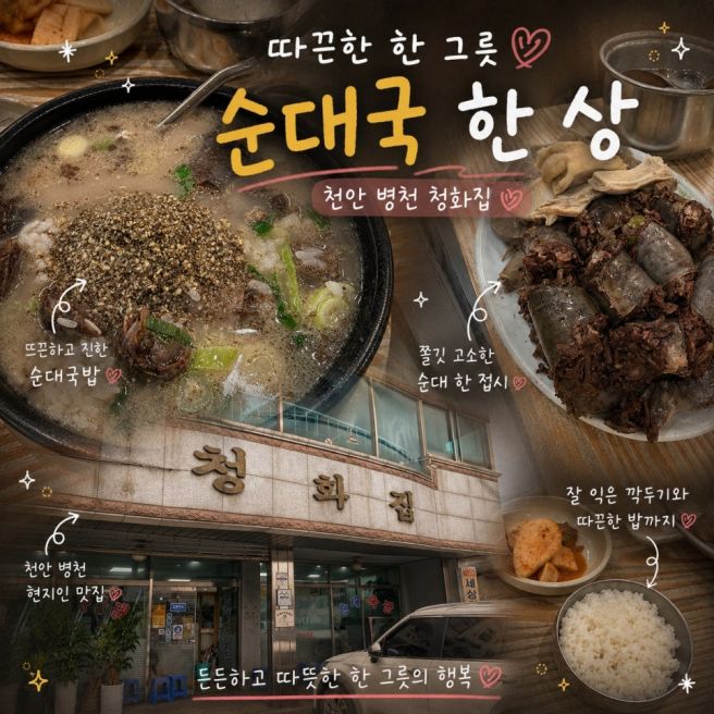 천안시립미술관 근처 병천 순대 청화집 후기 (천안 10년 살며 먹어본 병천순대국 맛집 비교)