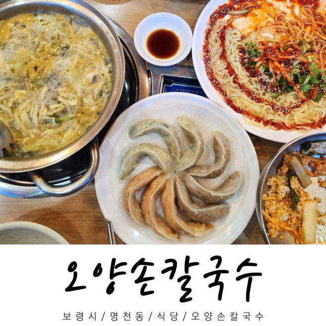 보령 여행 내돈내산 맛집 추천 오양손칼국수 한상 가득 후기