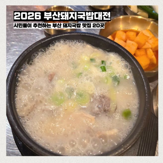 2026 부산돼지국밥대전 현지인 시민들이 추천하는 부산 돼지국밥 맛집 20곳 소개