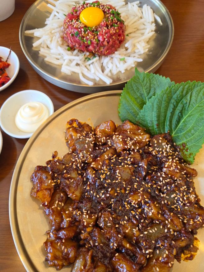 경산맛집 초원댁 정평점 스지찜 육회 추천