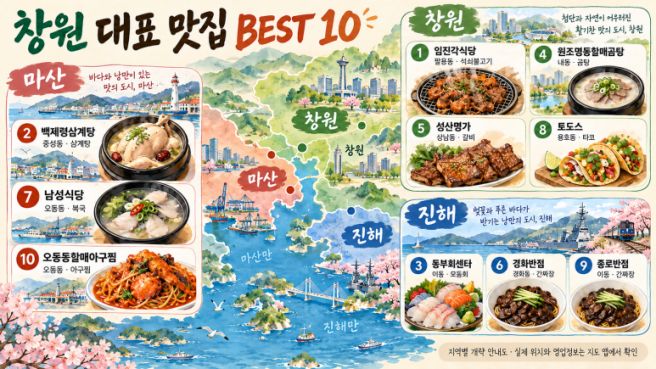 창원 맛집 BEST 10｜마산·진해까지, 현지인 밥집부터 가족 외식 명소까지