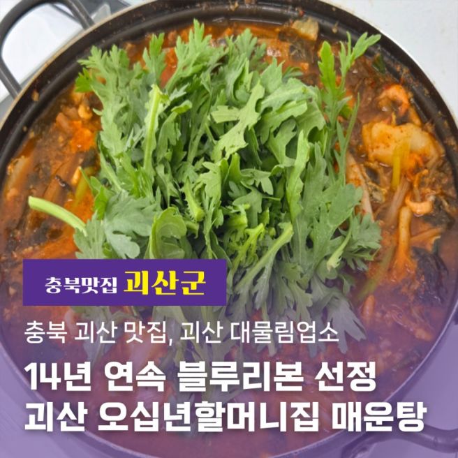 충북 괴산 맛집, 괴산 대물림업소 14년 연속 블루리본 선정 괴산 오십년할머니집 매운탕