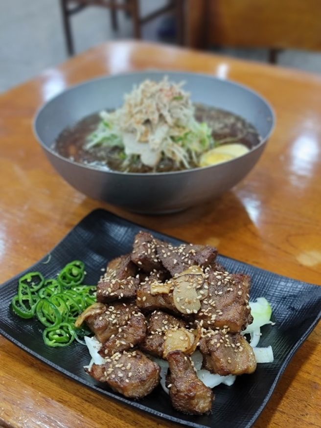 [군산맛집] 군산 여행 코스 뽀빠이냉면 본점 물냉면 석갈비 주차 웨이팅 솔직후기