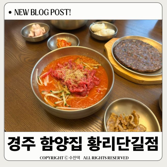 경주 함양집 황리단길점 대기없이 입장 한우물회후기