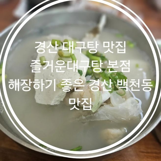 경산 대구탕 맛집 추천 해장하기 좋은 즐거운대구탕 본점 경산 백천동 맛집