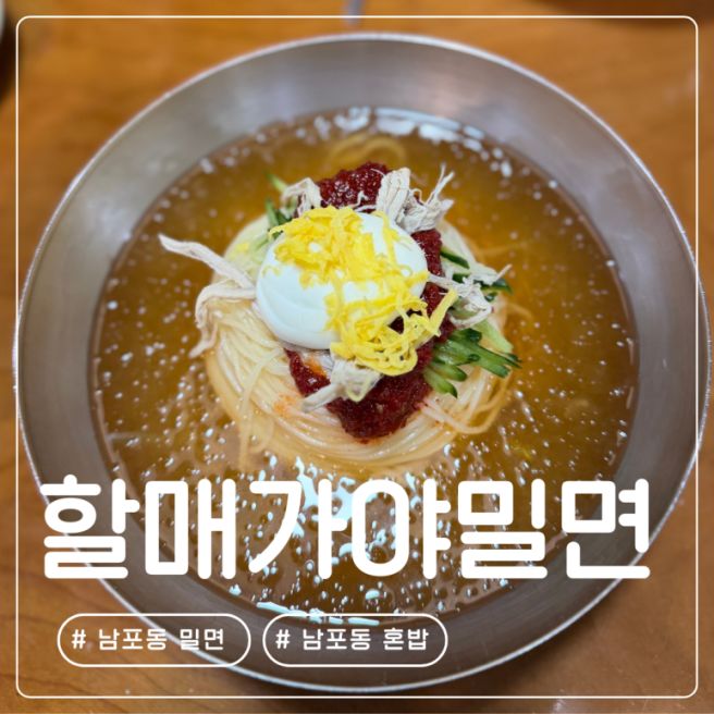 남포동 밀면 | 혼밥하기 좋은 할매가야밀면 내돈내산 후기