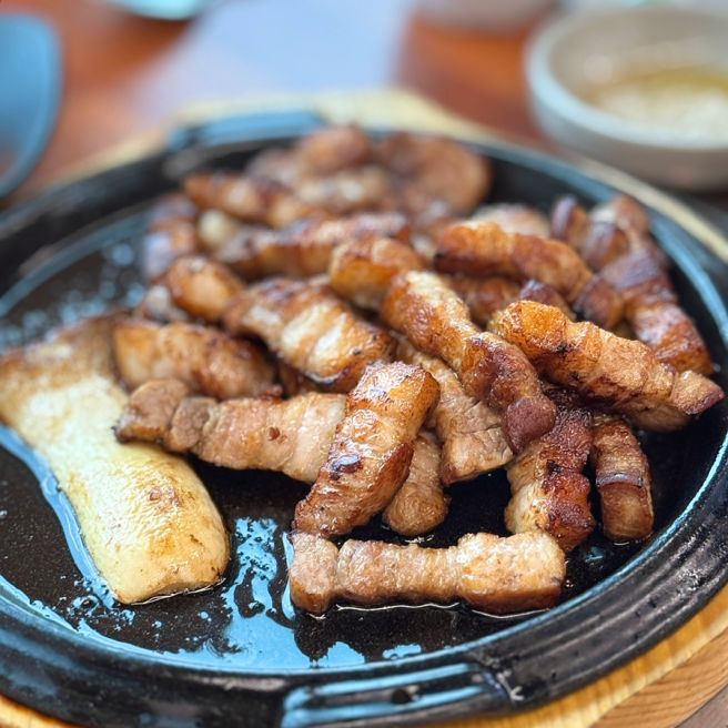 평창 대관령 오삼불고기 찐 맛집 납작식당, 아이랑 삼겹살 (막국수)
