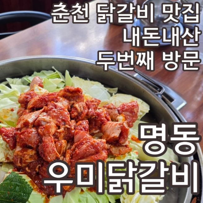춘천 철판 닭갈비 맛집 명동우미닭갈비 닭갈비랑 누룽지롤볶음밥 먹으러 3시간 달려갔어요