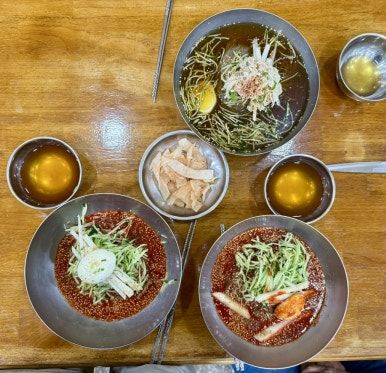 군산 뽀빠이냉면 물냉면 비빔냉면