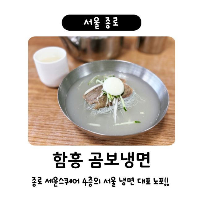 종로4가 <함흥 곰보냉면> / 함흥냉면의 명가 세운스퀘어 4층 냉면노포 / 종로귀금속상가 맛집