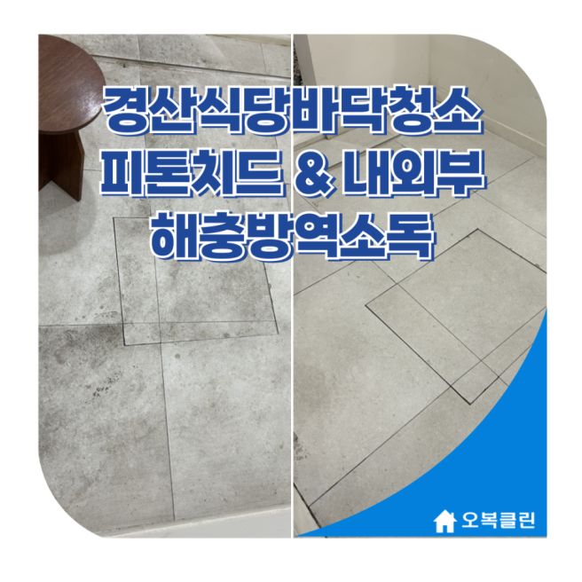 경산식당바닥청소 피톤치드 &amp; 내외부 해충방역소독, 오복클린과 함께하는 깨끗한 공간 관리