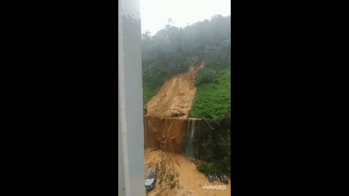 거제 산사태 현장 항공 사진
